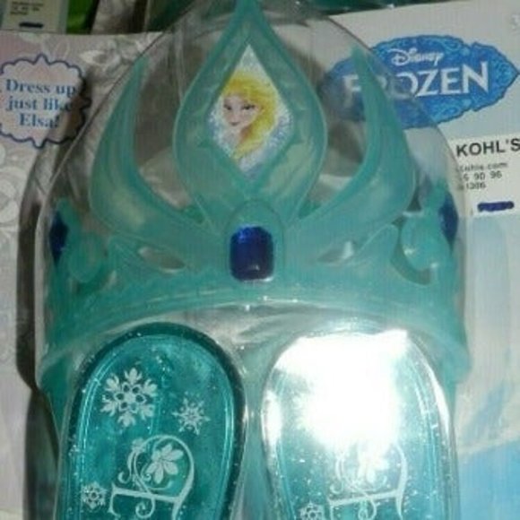 DISNEY FROZEN ELSA LITTLE GIRLS ELSA BUNDLE DRESS & TIARA & SHOES🆕⌚📦🏃💨🚚 - Picture 3 of 14